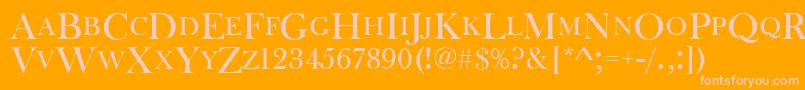 Baskervilleoldfacdcd Font – Pink Fonts on Orange Background