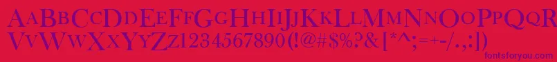 Baskervilleoldfacdcd Font – Purple Fonts on Red Background