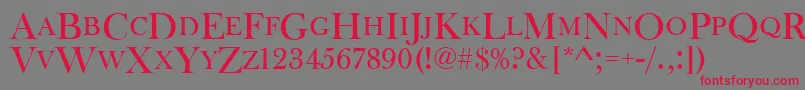 Baskervilleoldfacdcd Font – Red Fonts on Gray Background