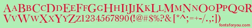 Baskervilleoldfacdcd Font – Red Fonts on Green Background