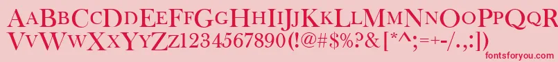 Baskervilleoldfacdcd Font – Red Fonts on Pink Background