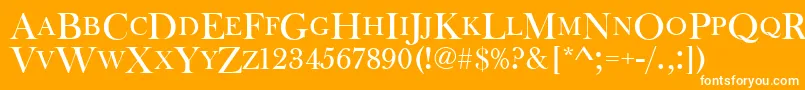 Шрифт Baskervilleoldfacdcd – белые шрифты на оранжевом фоне