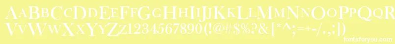 Baskervilleoldfacdcd Font – White Fonts on Yellow Background