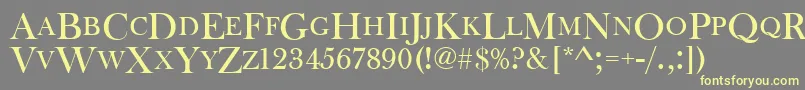 Baskervilleoldfacdcd Font – Yellow Fonts on Gray Background