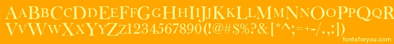 Baskervilleoldfacdcd Font – Yellow Fonts on Orange Background