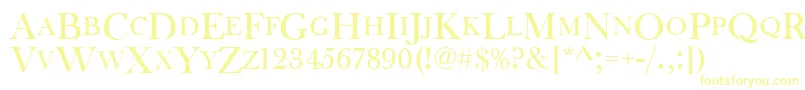 フォントBaskervilleoldfacdcd – 白い背景に黄色の文字