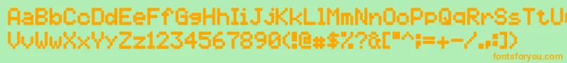 5by7B Font – Orange Fonts on Green Background