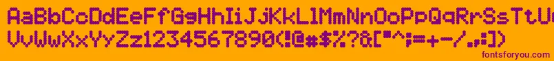 5by7B Font – Purple Fonts on Orange Background