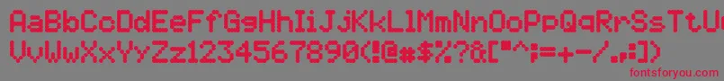 5by7B Font – Red Fonts on Gray Background
