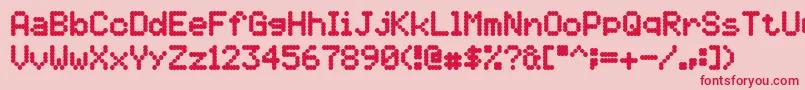 5by7B Font – Red Fonts on Pink Background