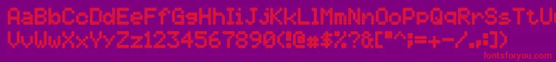 5by7B Font – Red Fonts on Purple Background