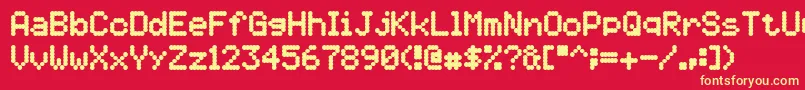 5by7B Font – Yellow Fonts on Red Background