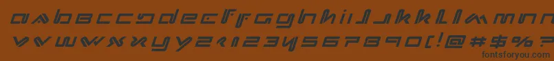 フォントXephyrtitleital – 黒い文字が茶色の背景にあります