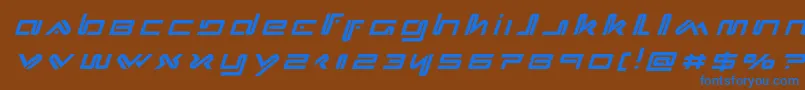 フォントXephyrtitleital – 茶色の背景に青い文字