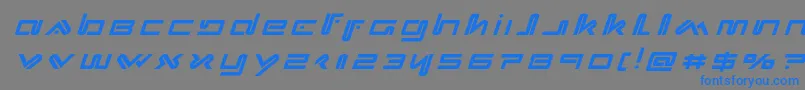 フォントXephyrtitleital – 灰色の背景に青い文字