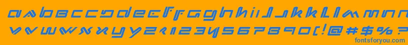 フォントXephyrtitleital – オレンジの背景に青い文字