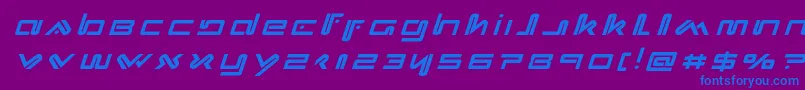 Xephyrtitleital-Schriftart – Blaue Schriften auf violettem Hintergrund