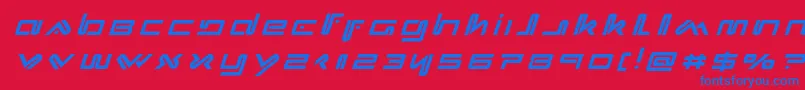 フォントXephyrtitleital – 赤い背景に青い文字