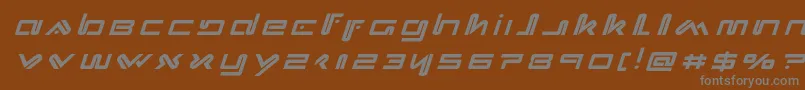 フォントXephyrtitleital – 茶色の背景に灰色の文字