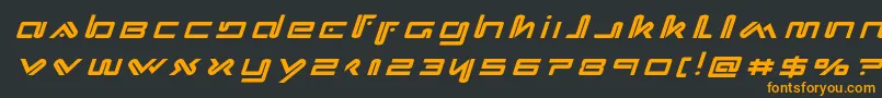 フォントXephyrtitleital – 黒い背景にオレンジの文字