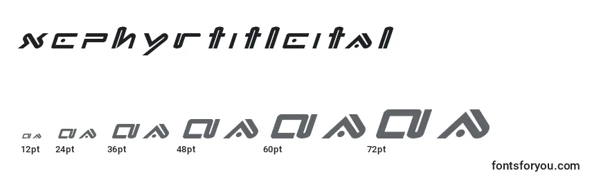 Xephyrtitleital Font Sizes
