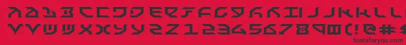 Fante-Schriftart – Schwarze Schriften auf rotem Hintergrund