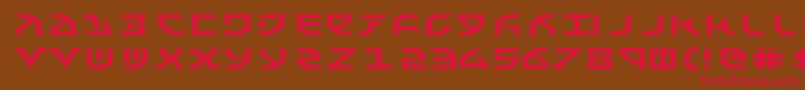 フォントFante – 赤い文字が茶色の背景にあります。