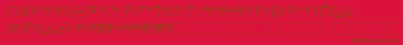 フォントDaedraItalic – 赤い背景に茶色の文字