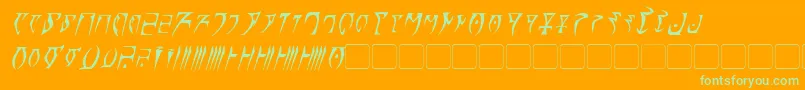 DaedraItalic-Schriftart – Grüne Schriften auf orangefarbenem Hintergrund