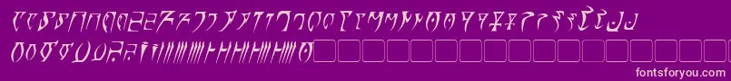 DaedraItalic-fontti – vaaleanpunaiset fontit violetilla taustalla