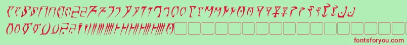 DaedraItalic-fontti – punaiset fontit vihreällä taustalla