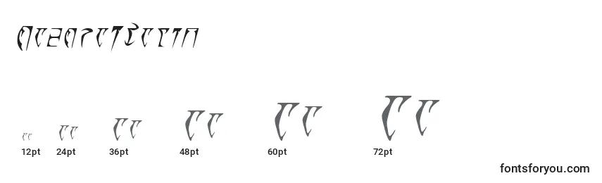DaedraItalic Font Sizes