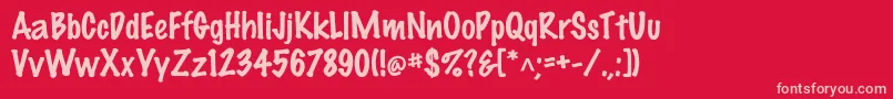 Dsmarkerfelt Font – Pink Fonts on Red Background