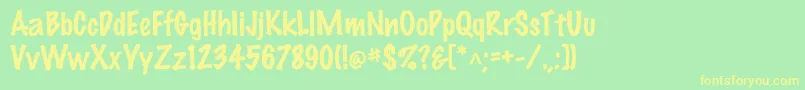 Dsmarkerfelt Font – Yellow Fonts on Green Background