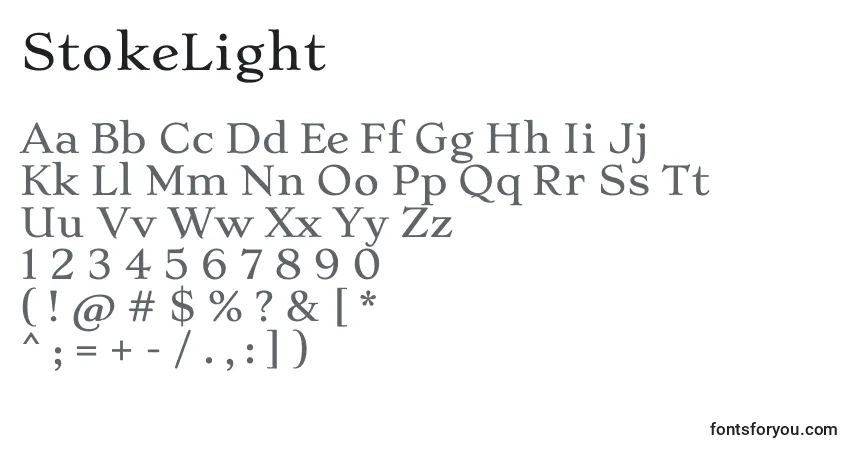Schriftart StokeLight – Alphabet, Zahlen, spezielle Symbole