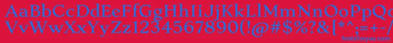 StokeLight-Schriftart – Blaue Schriften auf rotem Hintergrund