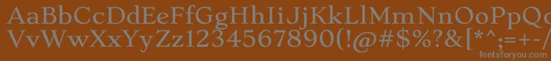 フォントStokeLight – 茶色の背景に灰色の文字