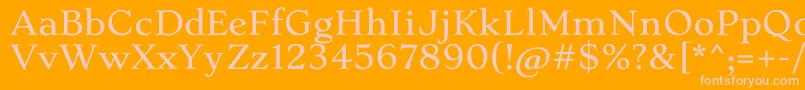 フォントStokeLight – オレンジの背景にピンクのフォント