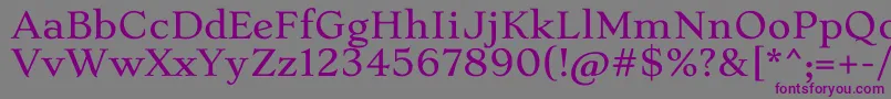 StokeLight-fontti – violetit fontit harmaalla taustalla
