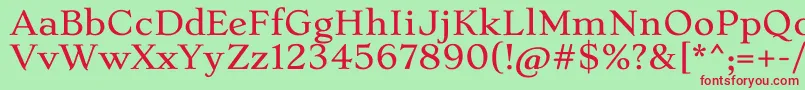 フォントStokeLight – 赤い文字の緑の背景