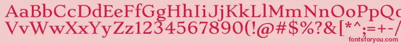 フォントStokeLight – ピンクの背景に赤い文字