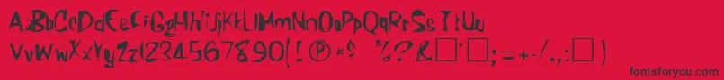KunderaRegular Font – Black Fonts on Red Background