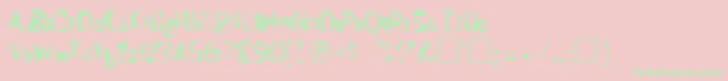 KunderaRegular Font – Green Fonts on Pink Background