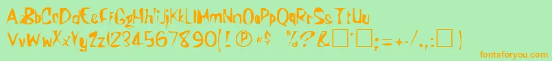KunderaRegular Font – Orange Fonts on Green Background