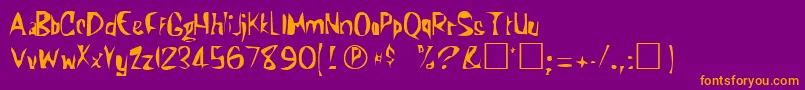 KunderaRegular Font – Orange Fonts on Purple Background