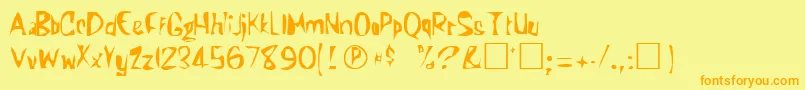 KunderaRegular Font – Orange Fonts on Yellow Background