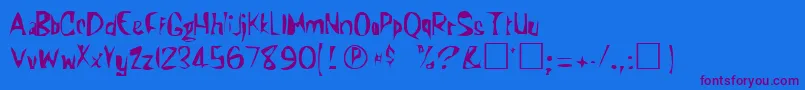 KunderaRegular Font – Purple Fonts on Blue Background