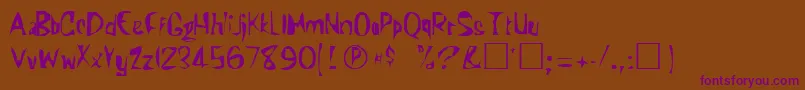 KunderaRegular Font – Purple Fonts on Brown Background