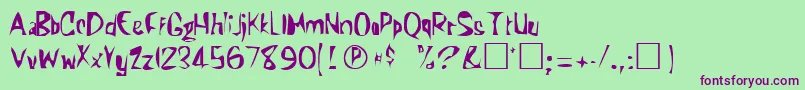 KunderaRegular Font – Purple Fonts on Green Background