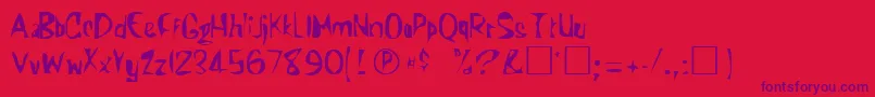 KunderaRegular-fontti – violetit fontit punaisella taustalla